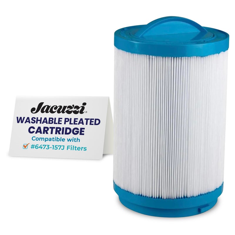 Jacuzzi فيلتر سبا قابل للغسل من جاكوزي بروكلاريتي 40 قدم مربع، خرطوشة مطوية بديلة 6473-157J، تناسب أحواض الاستحمام الساخنة من سلسلة J-400 و J-500، ترشيح مزدوج المرحلة لمياه صافية، تركيب وصيانة سهلة - Image 1